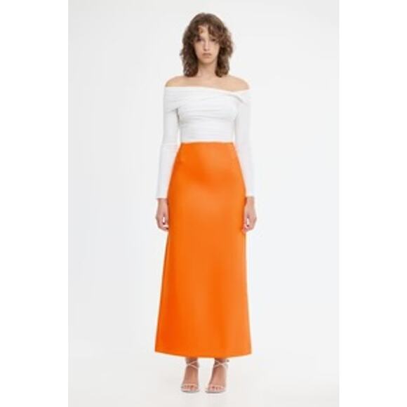 Acler Dresses & Skirts - ACLER Balderstone Maxi Skirt AS2407174S-F1 Neon Tangerine Orange Scuba NEW US 4